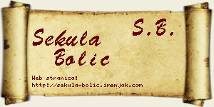 Sekula Bolić vizit kartica